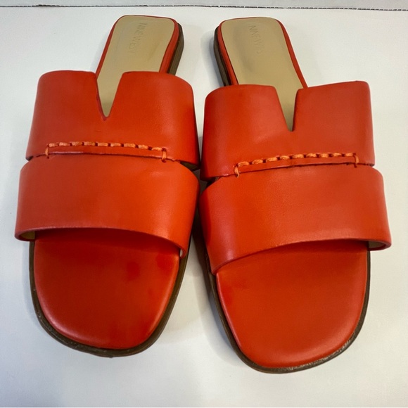 NINE WEST WOMEN’S GRANDA SLIP ON SLIDE SANDALS ORANGE SIZE 8.5 - Picture 2 of 9